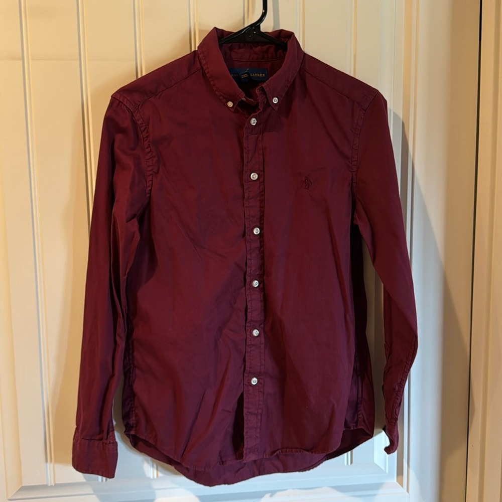Ralph Lauren Boys Large (14/16) Button Down Dress Shirt.  Maroon